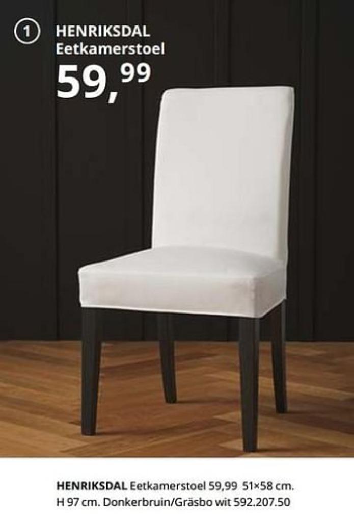 HENRIKSDAL nieuwe eetkamerstoel (stoelframe) wit ikea, Huis en Inrichting, Stoelen, Nieuw, Twee, Hout, Wit, Ophalen of Verzenden