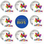 9 buttons Birthday Boy of Girl, Versiering, Verjaardag, Info&sweet-one.nl, Nieuw