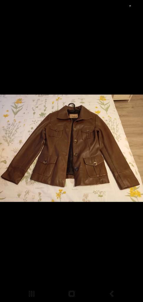 Dames Jas Echt Leer Kleur Cognac  (Nieuw), Kleding | Dames, Jassen | Zomer, Nieuw, Maat 38/40 (M), Bruin, Ophalen of Verzenden