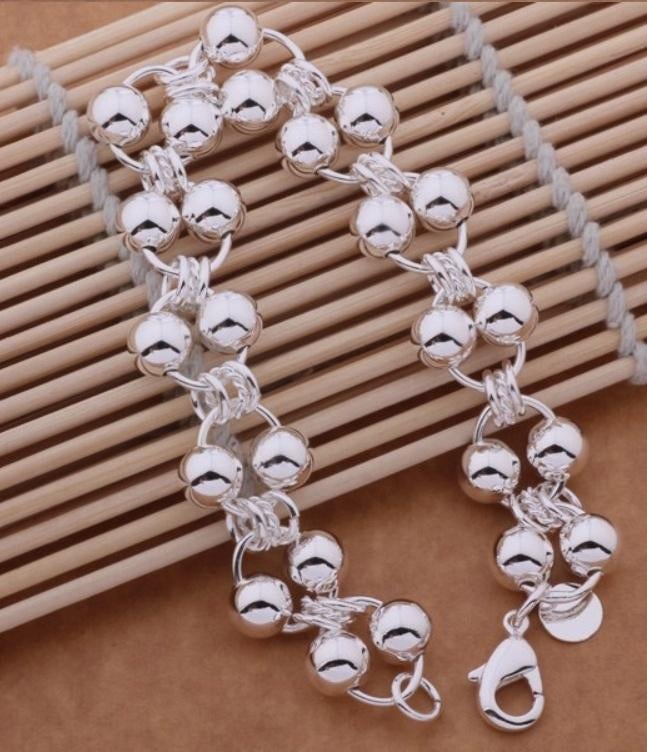 925 sterling zilveren armband met ballen, Ophalen of Verzenden, Nieuw, Zilver, Zilver