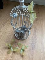 Nieuw witte vogelkooi incl vogels vlinders decoratie hangen, Ophalen of Verzenden, Nieuw, Wanddecoratie