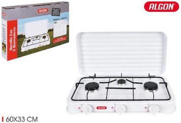 WIT ALGON GASFORNUIS 3 BRANDERS (60 X 33 CM) beschikbaar voor biedingen