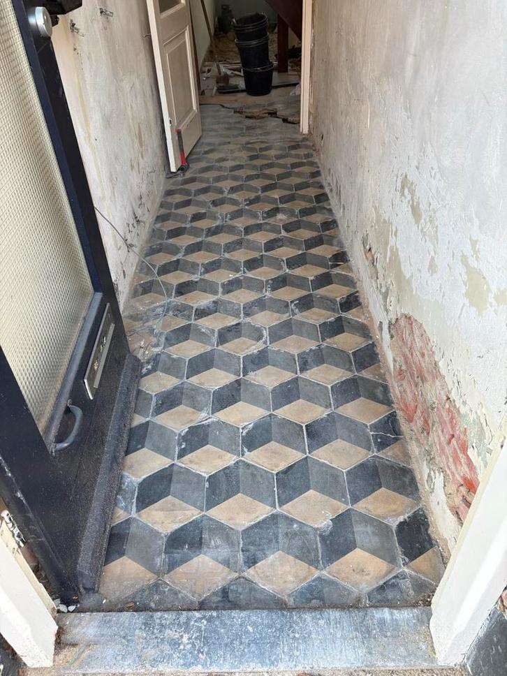 Oude Vloertegels met Geometrisch Patroon, Doe-het-zelf en Verbouw, Tegels, Gebruikt, Vloertegels, Overige materialen, 20 tot 40 cm