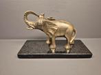 Metalen Olifant op marmeren Sokkel, Antiek en Kunst, Ophalen of Verzenden