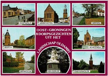 Ansichtkaart Oost-Groningen, Oldambt, 8 dorpsgezichten beschikbaar voor biedingen