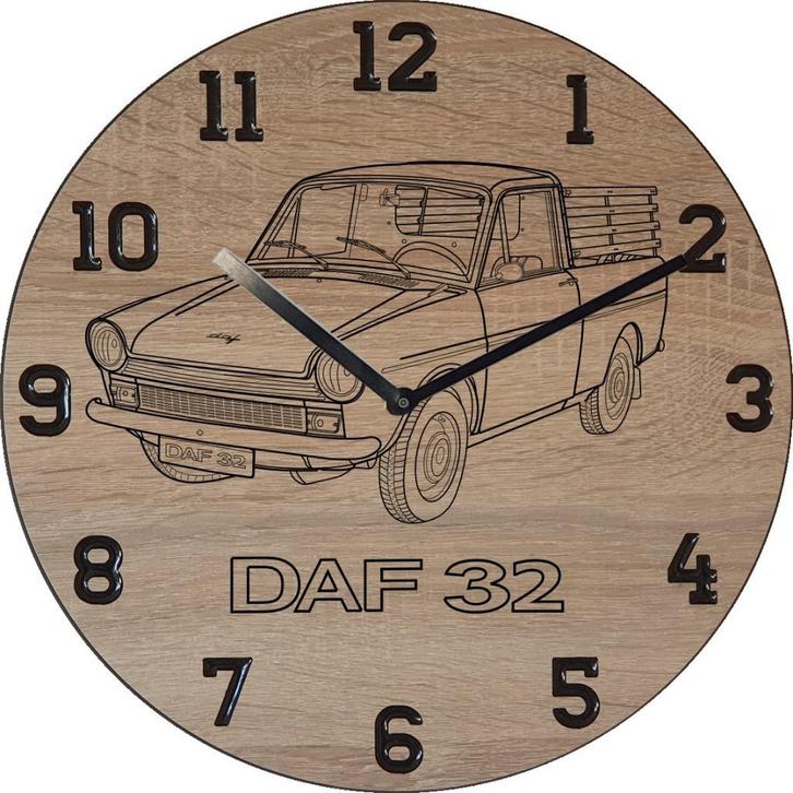 Themaklok met een Daf 32 Pick up auto als thema, Huis en Inrichting, Woonaccessoires | Klokken, Nieuw, Wandklok, Ophalen of Verzenden