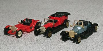 3 oldtimers. Cadillac, Rolls Royce en Mercer. beschikbaar voor biedingen