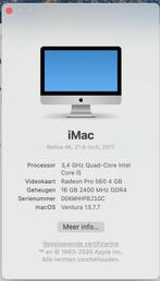 iMac 21,5 inch 3,4 GHz 2017, Computers en Software, Apple Desktops, Ophalen, 256 GB, SSD, IMac