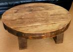 massief eiken hout "bielzen" tafel  ø100cm  40cm hoog, Huis en Inrichting, Tafels | Salontafels, 50 tot 100 cm, Minder dan 50 cm