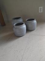 3 bloempotten, Tuin en Terras, Bloempotten, Ophalen, Rond, Binnen, Zo goed als nieuw