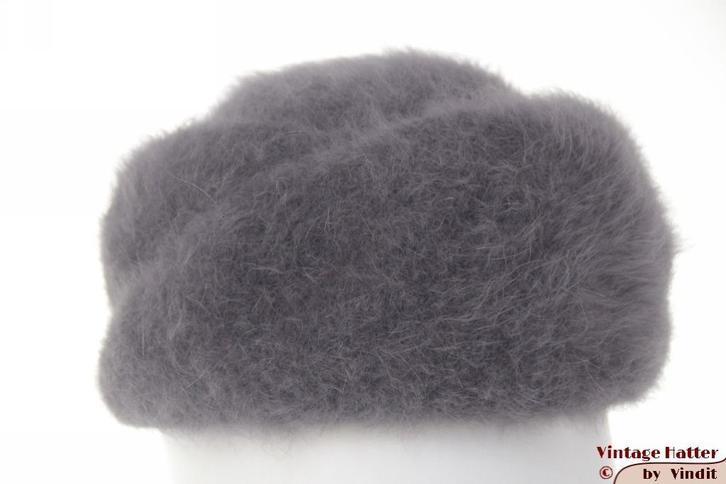 Vintage Dameshoed blauwig grijs angora wol 55-56 = S, Kleding | Dames, Hoeden en Petten, Zo goed als nieuw, Hoed, 56 of 57 cm (M, 7 of 7⅛ inch)