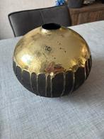 Vaas Rover L zwart goud/metaal 5x22x19, Huis en Inrichting, Woonaccessoires | Vazen, Overige materialen, Zwart, Ophalen of Verzenden