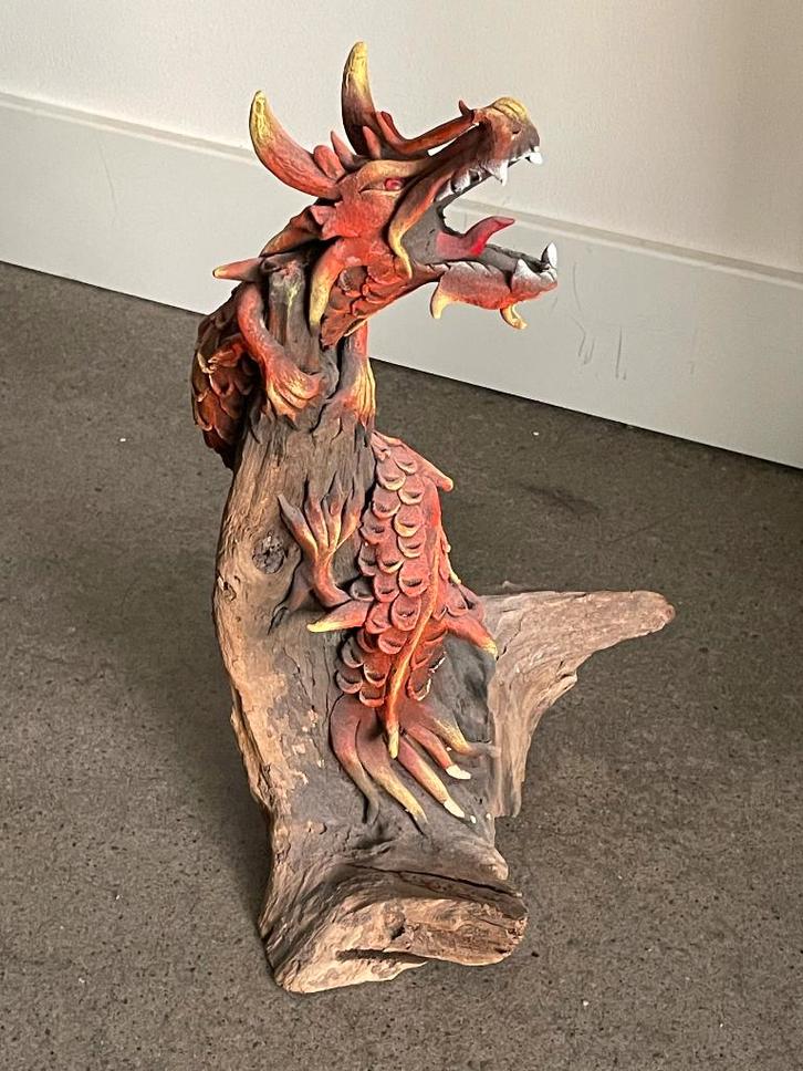 Fantasy Draak Beeld - 36 cm, Antiek en Kunst, Kunst | Beelden en Houtsnijwerken, Ophalen
