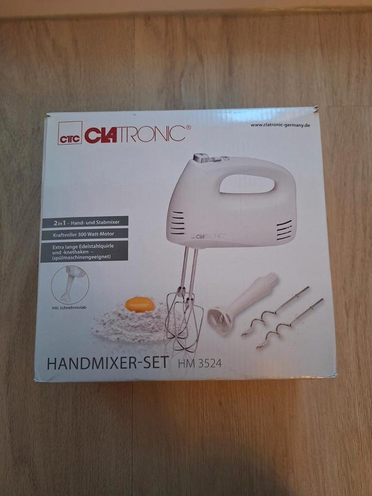 Clatronic Handmixer-Set HM 3524 - Zo goed als nieuw in doos!, Witgoed en Apparatuur, Keukenmixers, Nieuw, Minder dan 1 liter, 3 snelheden of meer