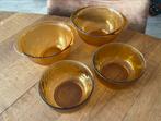 Vintage Arcoroc Sierra Schaaltjes - Amber, Huis en Inrichting, Keuken | Servies, Gebruikt, Ophalen of Verzenden, Effen, Glas