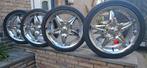 17 inch Chrome Velgen met Banden - Opel Astra 4x100, Auto-onderdelen, Banden en Velgen, Ophalen, Gebruikt, Banden en Velgen, 17 inch