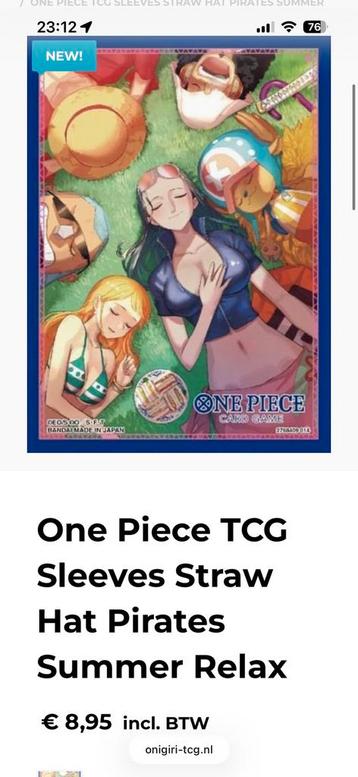 One Piece TCG Sleeves Straw Hat Pirates Summer Relax beschikbaar voor biedingen