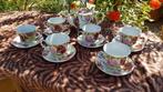 Thee servies 6 personen porselein bloemen rozen, Huis en Inrichting, Keuken | Servies, Ophalen, Nieuw, Porselein, Overige stijlen