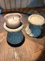 PTMD / Set van 2 Twee Kaarsenhouders, Ophalen, Overige materialen, Zo goed als nieuw, Crème