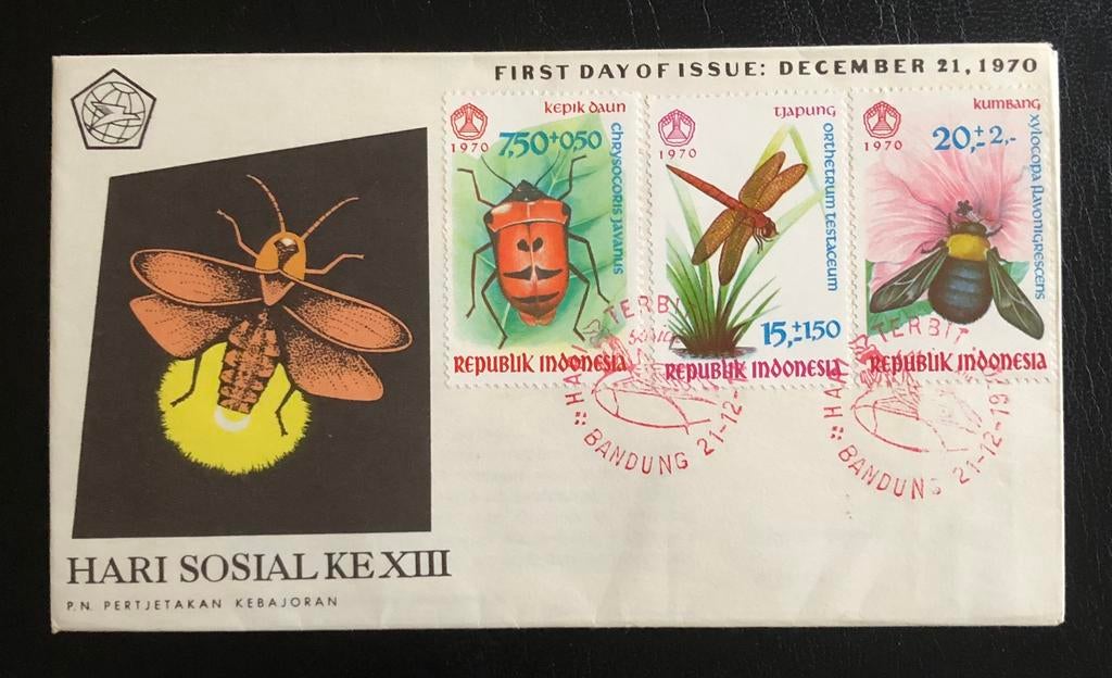 Indonesië FDC Hari Sosial Ke XIII 1970., Postzegels en Munten, Postzegels | Eerstedagenveloppen, Verzenden, Onbeschreven, Rest van de wereld
