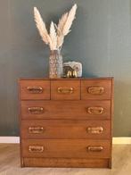 Vintage retro midcentury ladekast met retro print, Ophalen, 5 laden of meer, ..., 50 tot 100 cm