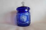 Cobalt Kristal Deksel Pot Kristal, Antiek en Kunst, Antiek | Glas en Kristal, Ophalen of Verzenden