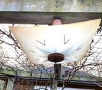 Mooie Vintage Plafondlamp - retro art deco Plafonniére, Glas, Gebruikt, Ophalen, Vintage retro