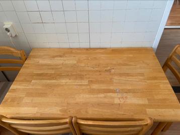Houten eettafelset