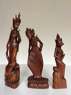 Drie Balinese beeldjes Indonesië Bali Balinese Indonesische, Antiek en Kunst, Ophalen of Verzenden