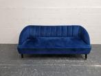 2,5 bank in donker blauwe velours stof hotel chique, Ophalen, Gebruikt, 150 tot 200 cm, Tweepersoons
