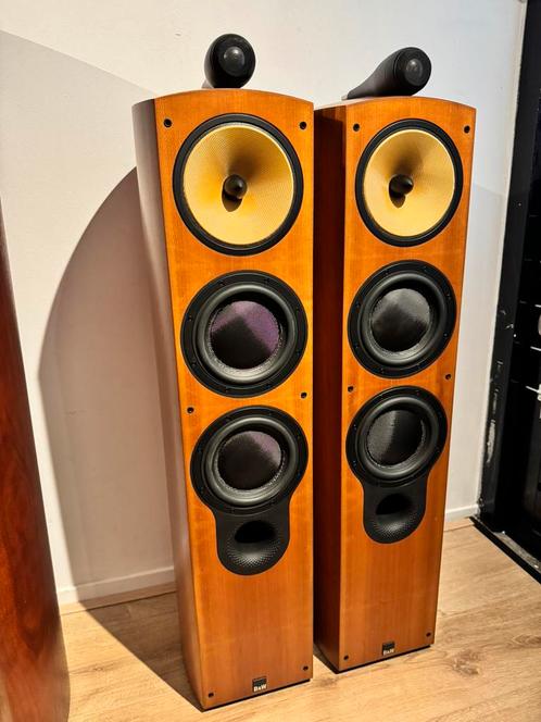 Mooie B&W 804S Signature Cherrywood Luidsprekers, Audio, Tv en Foto, Luidsprekers, Zo goed als nieuw, Front, Rear of Stereo speakers