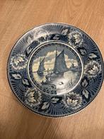 Vintage Delfts Blauw Wandbord met Zeilschip, Ophalen of Verzenden