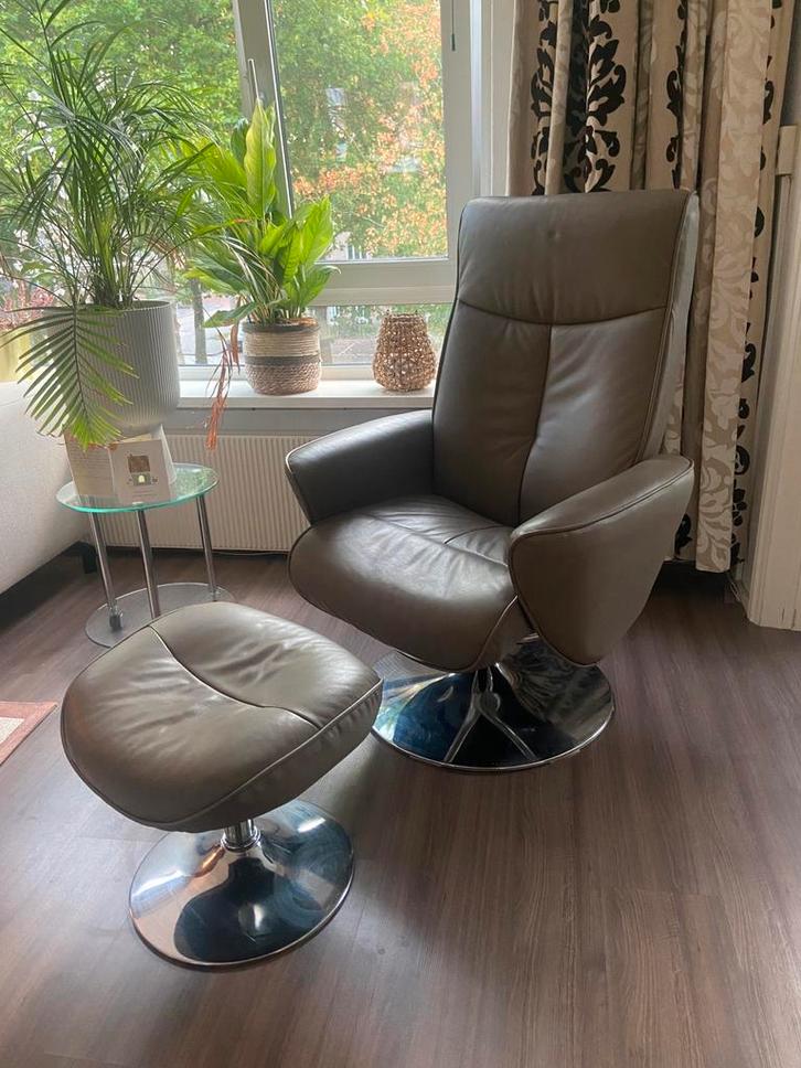 Leren fauteuiles, zo goed als nieuw, Huis en Inrichting, Fauteuils, Zo goed als nieuw, Leer, 75 tot 100 cm, 75 tot 100 cm, Ophalen