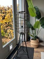 Industriële Kooilamp Staand + Lamp, Huis en Inrichting, Lampen | Vloerlampen, Ophalen, Gebruikt, Metaal, 100 tot 150 cm