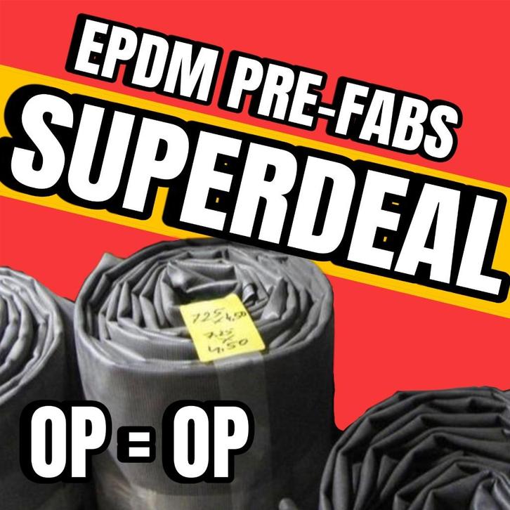 EPDM Prefabs en Rollen | € 8,50m² excl. btw, Doe-het-zelf en Verbouw, Dakpannen en Dakbedekking, Nieuw, Dakleer, Overige materialen