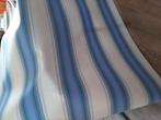 Markiezen doek blauw,paars,groen ,wit 125 hoog 6.20 lang, Ophalen of Verzenden, Zo goed als nieuw, Wit