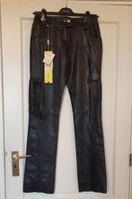 Schitterende Versace leren broek met tags. Maat 36, Nieuw, Lang, Ophalen of Verzenden, Maat 36 (S)