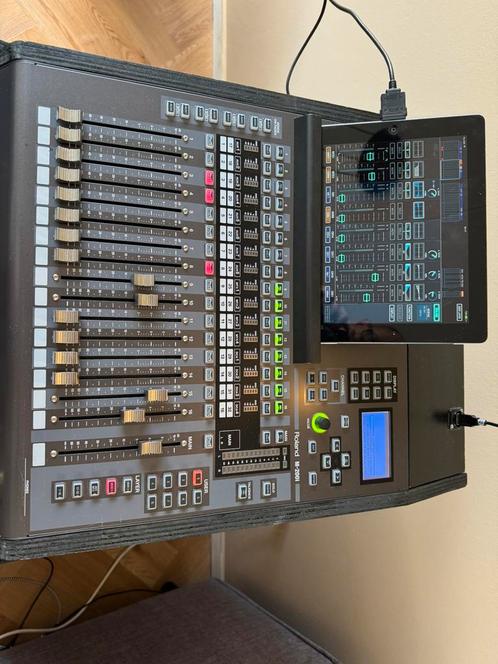 Roland M200i met digital snake, microfoons and kabels, Muziek en Instrumenten, Mengpanelen, Gebruikt, 20 kanalen of meer, Microfooningang