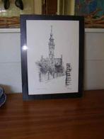Tekening stadhuis Veere, Antiek en Kunst, Ophalen of Verzenden