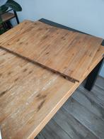 Houten eettafel + uitschuifbaar+ 6 stoelen+ kussens, Huis en Inrichting, Tafels | Eettafels, Ophalen, Gebruikt, 50 tot 100 cm