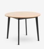 JYSK eettafel JEGIND Ø105 eiken/zwart, Ophalen, Zo goed als nieuw, Vier personen, 100 tot 150 cm