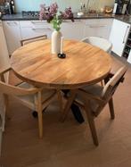 Eettafel Iris rond 115 CM Z.G.A.N., Ophalen, Rond, Nieuw, Metaal