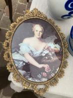 Barok Schilderij in Bol Glas Lijst vintage, Antiek en Kunst, Ophalen of Verzenden