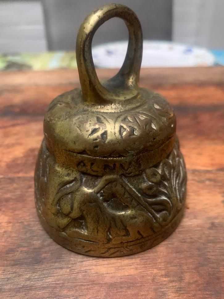 Antieke Koperen bel met werkende klingel, Antiek en Kunst, Antiek | Koper en Brons, Ophalen of Verzenden