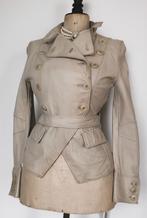 PAUW LEREN jas maat 1 36 38 beige trenchcoat blazer jasje, PAUW, Nieuw, Beige, Ophalen of Verzenden