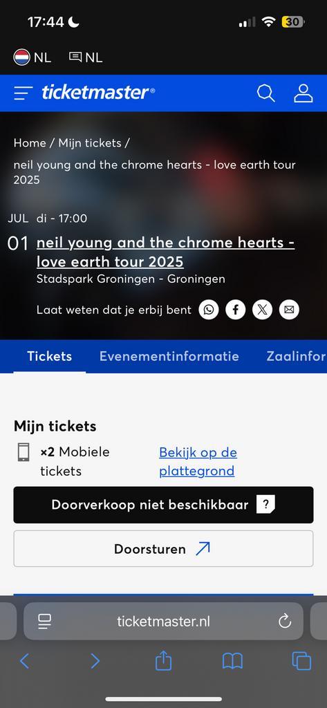 Neil Young & the Chrome Hearts tickets Groningen 1 juli, Tickets en Kaartjes, Evenementen en Festivals, Twee personen