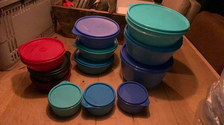 Tupperware ruimteschalen sets diverse maten, Huis en Inrichting, Keuken | Tupperware, Nieuw, Bak of Kom, Blauw, Rood, Ophalen of Verzenden