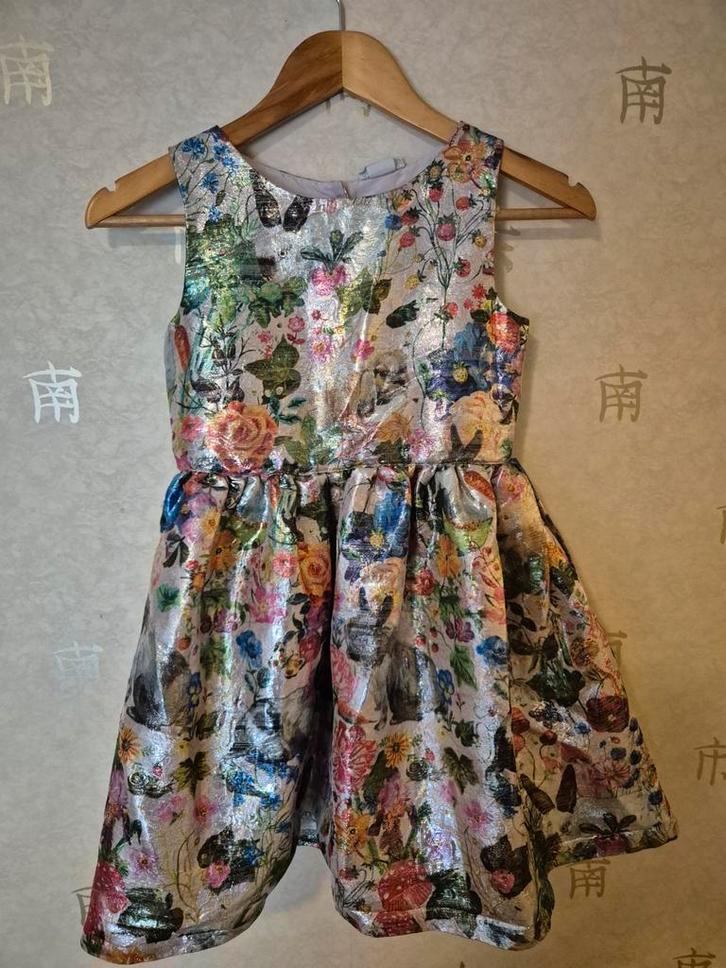 Feestelijke jurk met bloemenprint: Nathalie Rété voor H&M, Kinderen en Baby's, Kinderkleding | Maat 134, Zo goed als nieuw, Meisje