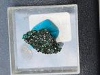 Libetheniet kristallen. Prachtige micromount uit Griekenland, Ophalen of Verzenden, Mineraal