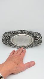 Gave antiek zilveren Djokja schaal. Breed: 27,3 cm., Verzenden, Zilver